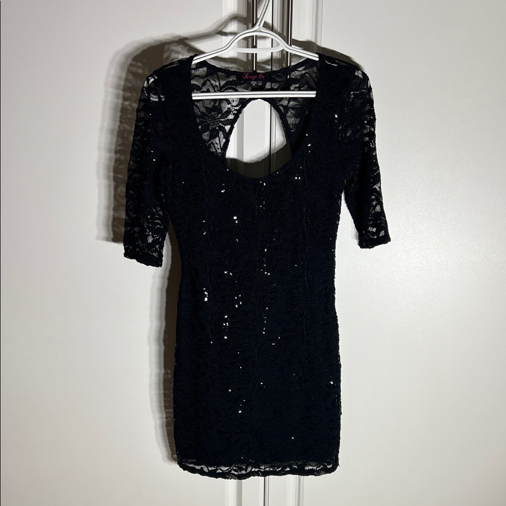 Reign On  Black Sequin Mini Dress